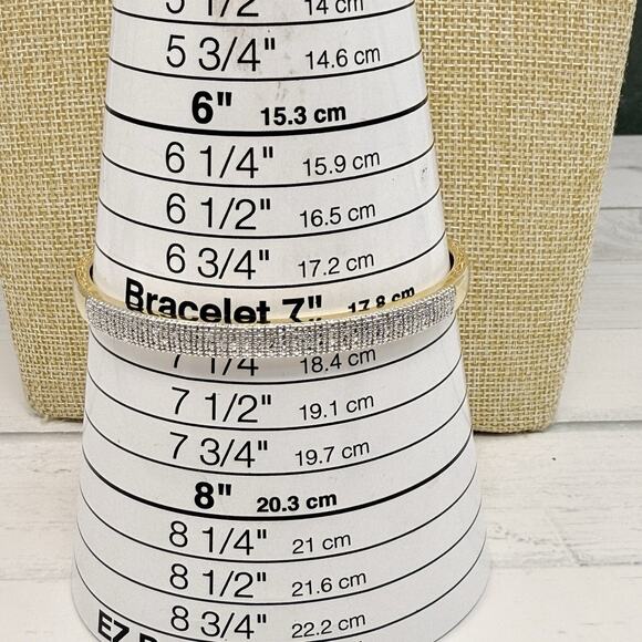 Vintage Gold Tone CZ Pave Cuff Bracelet Signed PAJ BB - Picture 4 of 9